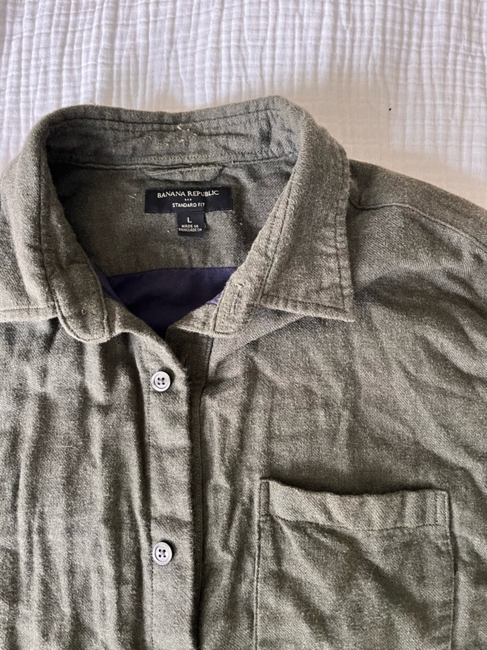 Banana Republic Olive Green Lightweight Button-Up Shirt Jacket